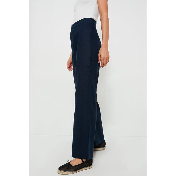 TUCKERNUCK Navy Linen Lydia Pants Size M NWT Retail $128 Tuckernuck - Picture 4 of 6